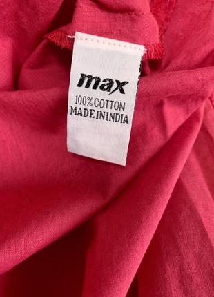 Шикарное платье туника 100% натуральное красное с этно принтом, max, xxl (4266)10 фото