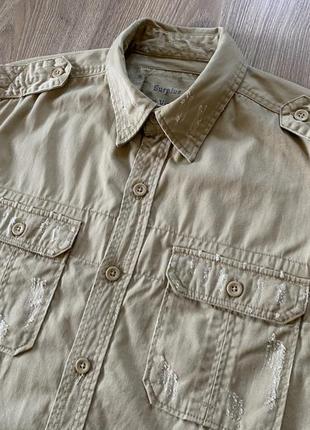 Мужская джинсовая рубашка с коротким рукавом surplus raw vintage милитари4 фото