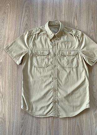 Мужская джинсовая рубашка с коротким рукавом surplus raw vintage милитари