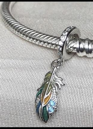 Шарм намистина підвіс перо на браслет стиль пандора