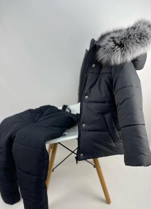 Зимовий костюм куртка та штани з натуральним хутро до -30 морозу