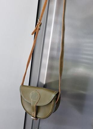 Шкіряна сумка сідло, сумка через плече, сумка кросбоді3 фото