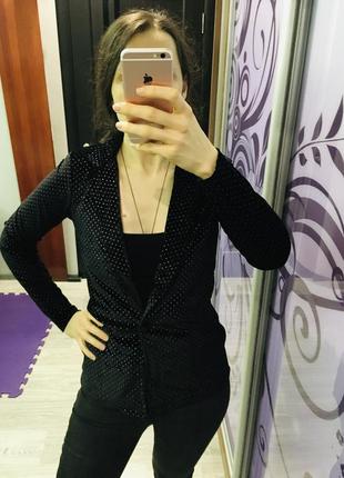Новый мягкий пиджак с блеском черный нарядный 44 46 м s5 фото