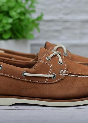 Коричневые кожаные мокасины, топсайдеры timberland, 38 размер. оригинал