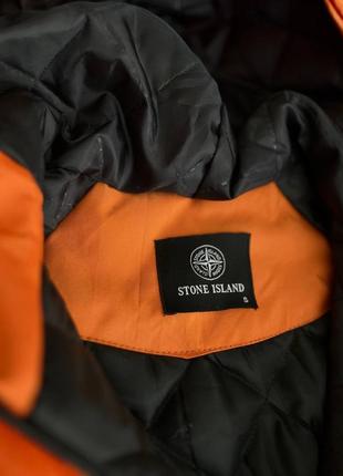 Куртка анорак ветровка мужская stone island черная оранжевая / курточка чоловіча стон исланд чорна6 фото