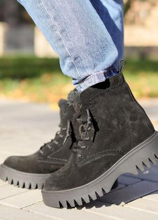 Теплі черевики,берці,берци замшеві чорні зимові жіночі (зима 2022-2023) для чоловіків,зручні,комфортні,стильні