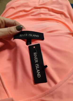 River island платье неоновое розовое по фигуре карандаш футляр двойное ассиметрия новое5 фото