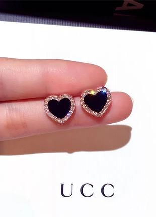 Серьги, серёжки сердечки,сердца,сердце с камнями гвоздики