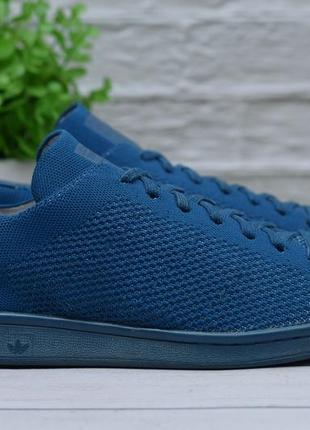 44 размер. синие мужские кроссовки adidas stan smith primeknit. оригинал