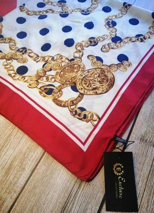 ❤️ платок шовковий під бренд з прінтом 🎉3 фото