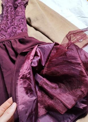 Missguided платье бордо бордовое винное марсала вишневое бургунди гипюр гипюровое4 фото