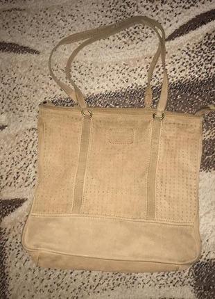 Сумка замшевая кожаная mango leather collection