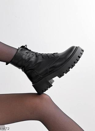 Шкіряні демісезонні черевики на шнурівці з натуральної шкіри кожаные демисезонные ботинки на шнуровке натуральная кожа6 фото