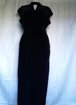 Шикарный бархатный комбинезон женский нарядный велюровый зауженный книзу брючный комбинезон1 фото