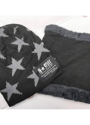 Зимовий комплект шапка і баф шарф хомут 2-6 років2 фото