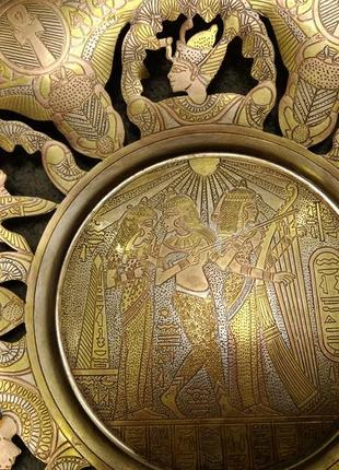 Тарілка мідна декоративна єгипет1 фото