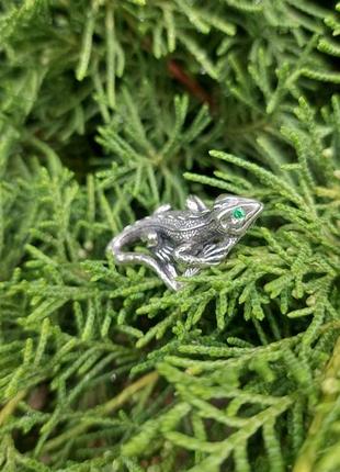 Срібна каблучка тотем саламандра, ящірка, серебряное кольцо саламандра 92510 фото