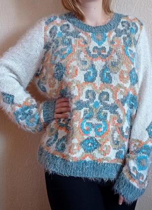 Стильний оверсайз светр з орнаментом бренду george1 фото