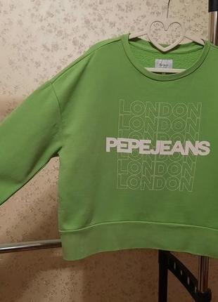 Свитшот pepe jeans  london р. s m l хлопок трикотаж на флисе оверсайз6 фото