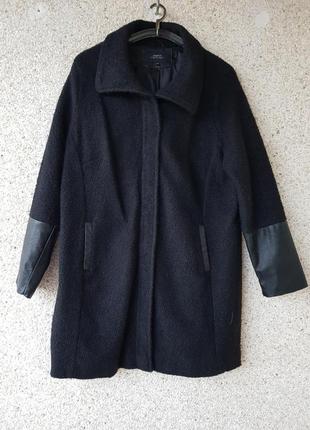 Пальто букле,рукави з еко шкіри4 фото