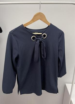Плотна блуза синя1 фото