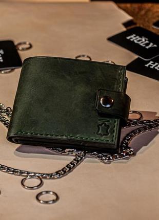 Кожаное портмоне кошелек с отделением для мелочи ручной работы бумажник с монетницей2 фото
