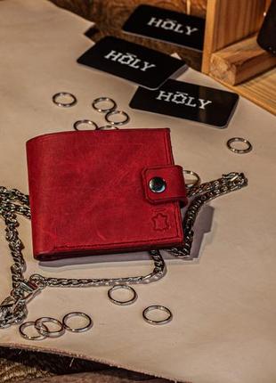 Кожаное портмоне кошелек с отделением для мелочи ручной работы бумажник с монетницей2 фото