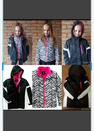 Зимняя куртка 3 в 1 ( зима, деми ветровка) для девочки трансформер зимняя демисезонная