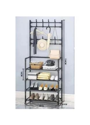 Напільна вішалка для одягу new simple floor clothes rack size з полками і гачками4 фото