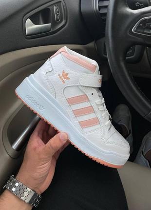 Жіночі кросівки adidas forum 84 hight white pink / smb3 фото