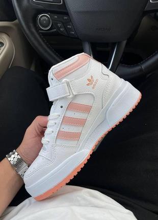 Жіночі кросівки adidas forum 84 hight white pink / smb4 фото