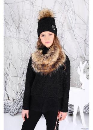 Кофта вязка с шерстяным кружевом, тм моне, арт. 1826-1, р.122,134,140,152,158,164