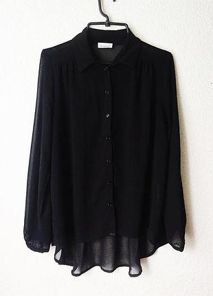 Черная полупрозрачная блуза yessica