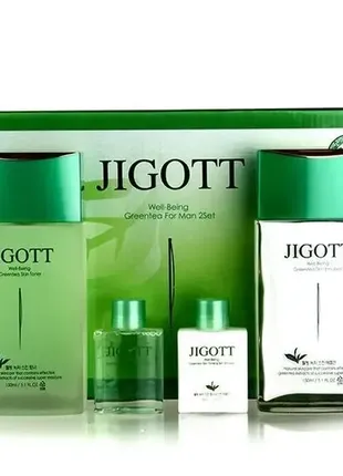 Чоловічий набір засобів для обличчя з зеленим чаєм jigott well being green tea homme skin care 2 set