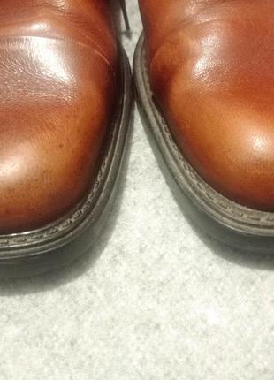 Х11. кожанные мощные фирменные коричневые мужские туфли полуботинки шкіра шкіряні6 фото