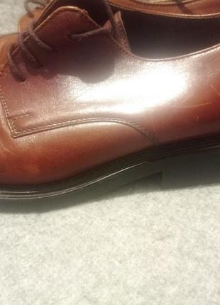 Х11. кожанные мощные фирменные коричневые мужские туфли полуботинки шкіра шкіряні8 фото