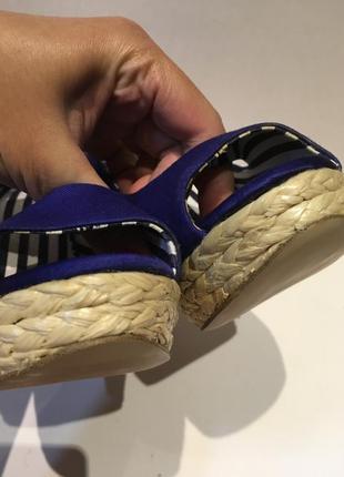 Синие туфли с открытым носком h&m размер 39 стелька 25 см3 фото