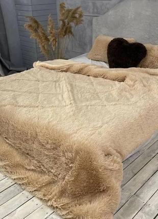 Очень тёплое зимнее одеяло меховое холлофайбер/теплющее одеяло мех холлофайбер, самое тёплое одеяло, меховый плед5 фото