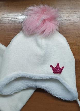 Шапка шапочка з помпоном ангора