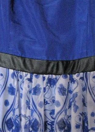 Нарядное платье синее с пышной юбкой5 фото