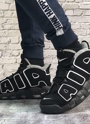 ❄️ Limited nike up tempo black winter❄️кросівки чоловічі зимні найк, кроссовки мужские зимние найк