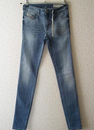 Женские джинсы diesel голубого цвета, skinny.