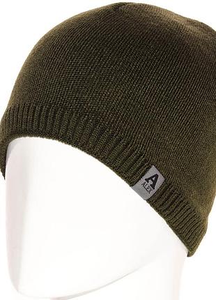 Шапка мужская без отворота на флисовой подкладке alex 1208 хаки