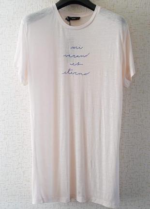 Женская удлиненная футболка diesel бледно розового цвета3 фото