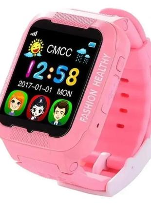 Smart watch k3 рожевий | розумний дитячий годинник з gps трекером