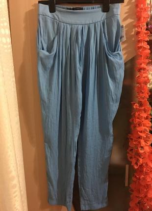 Шикарні літні брюки zara небесного кольору