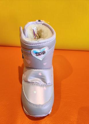 Зимове взуття для дівчинки фіолетові чобітки дутіки 25 дутики детские зимние ботинки jong golf3 фото