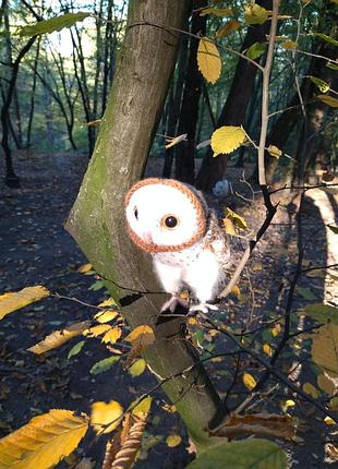 Сова. іграшка в'язана на спицях