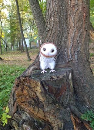 Сова. іграшка в'язана на спицях