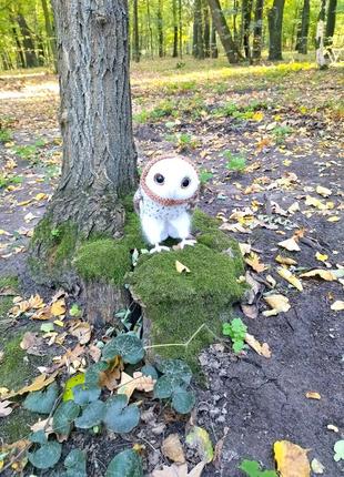 Сова. іграшка в'язана на спицях